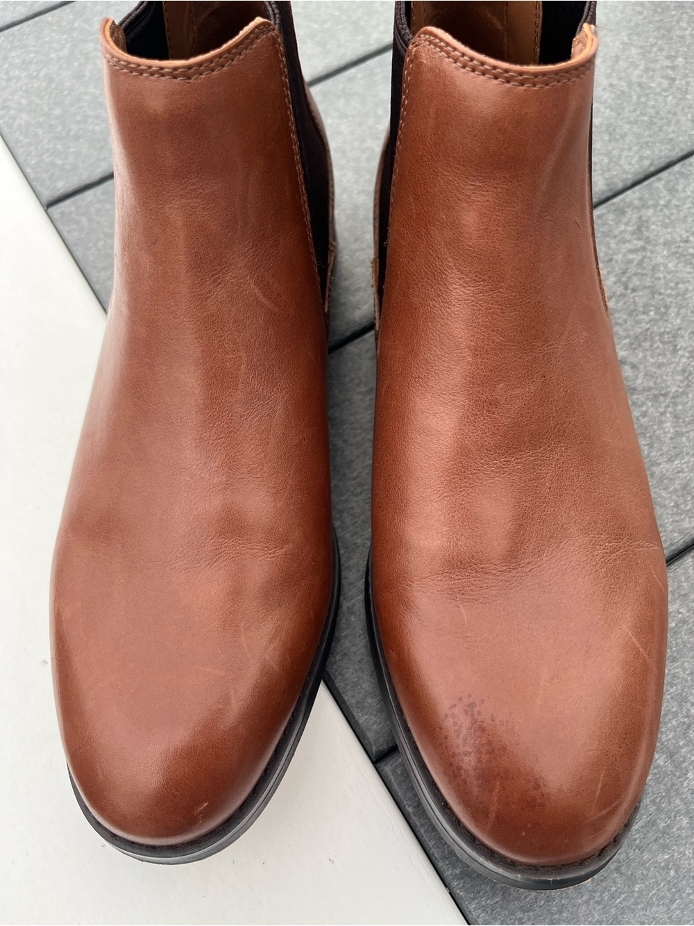 Clarks Tan Leather Chelsea Ankle Boots
